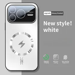 Magnetic Wireless Charging Anti - Fall Frosted Lens Film Phone Protection Case for Honor Power 2 (WHITE)