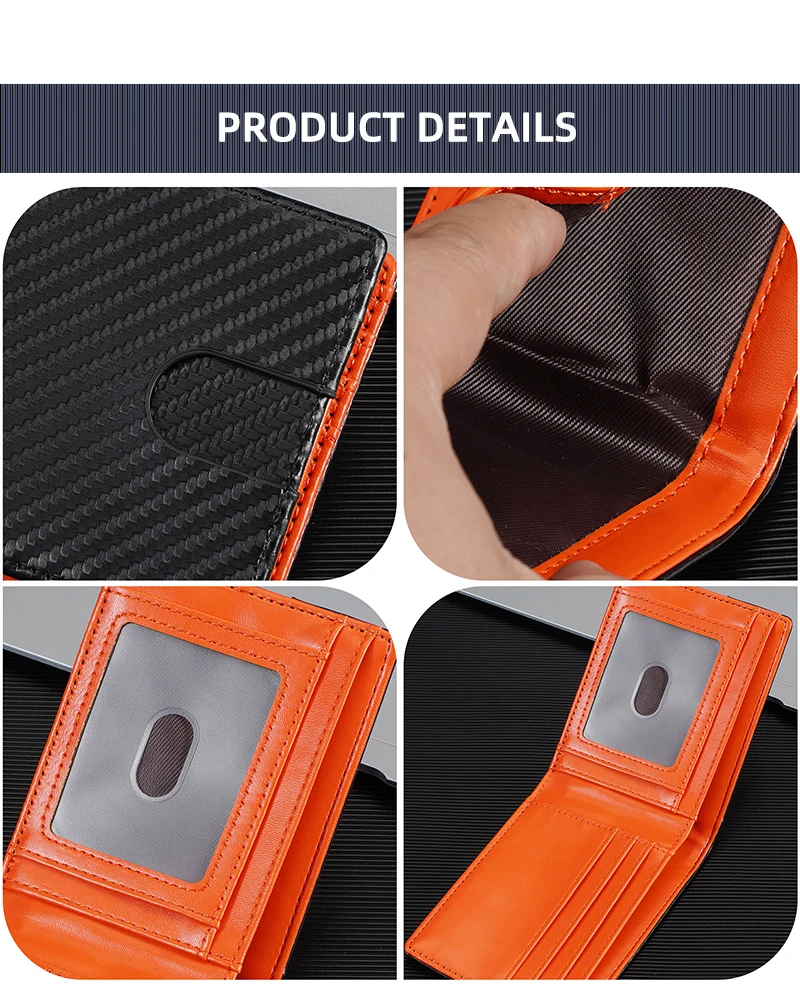 Neue Einfache Kurze Männer Karte Brieftaschen Hohe Qualität Carbon Faser Karte Clips Foto Halter Schlanke Tragbare Geldbörsen Für Männliche – Detail 15