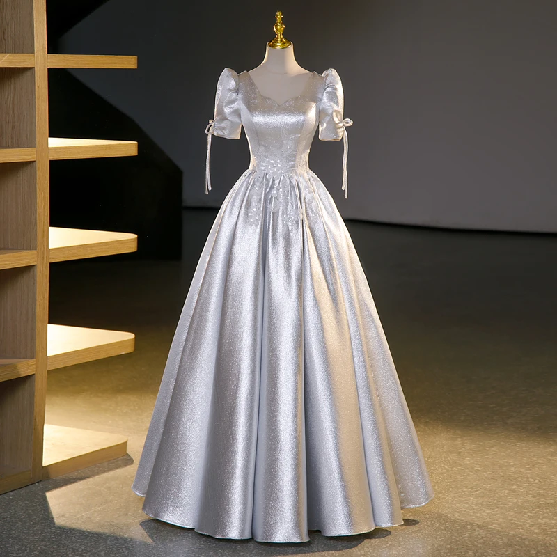 Quinceanera Dresses Sweetheart Ball Gown Brithday Party Silver Pluse Size Short Sleeve Floor Kength