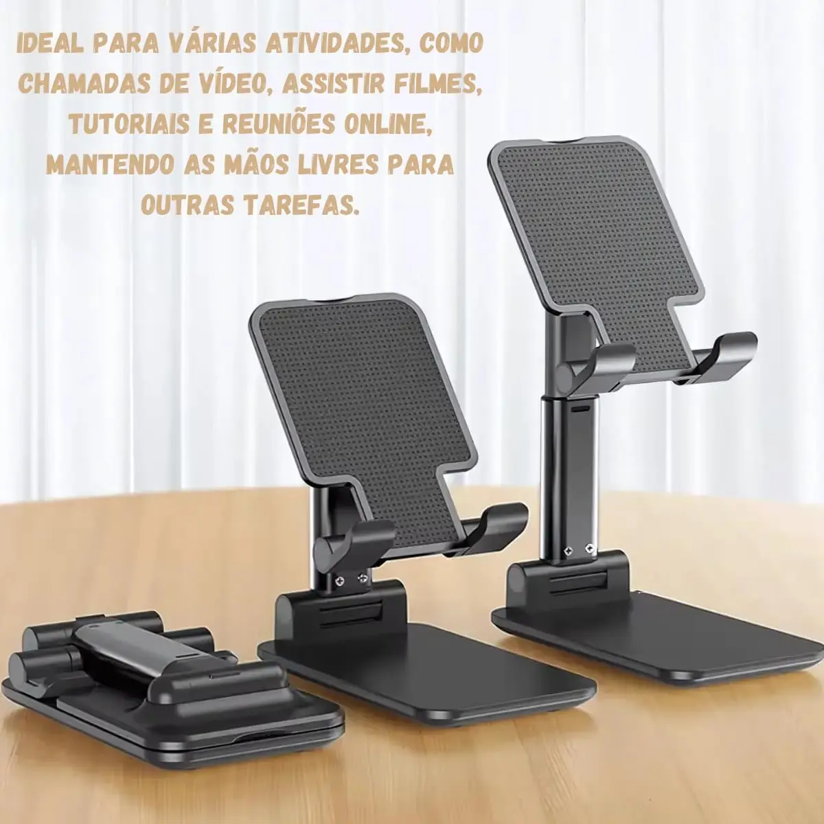Sleek Aluminum Adjustable Desk Phone Stand
