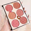 6-color blush palette, matte, waterproof, natural, long-lasting, high-pigment brightening cute star print blush 5