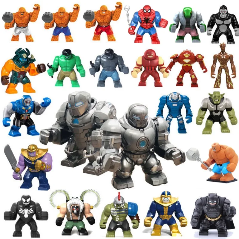 Marvel Superhero Big Block Figurine Building Blocks, Hack Rassembly, Batman Iron Man Toy Assembly, Regali Giocattolo Per Bambini