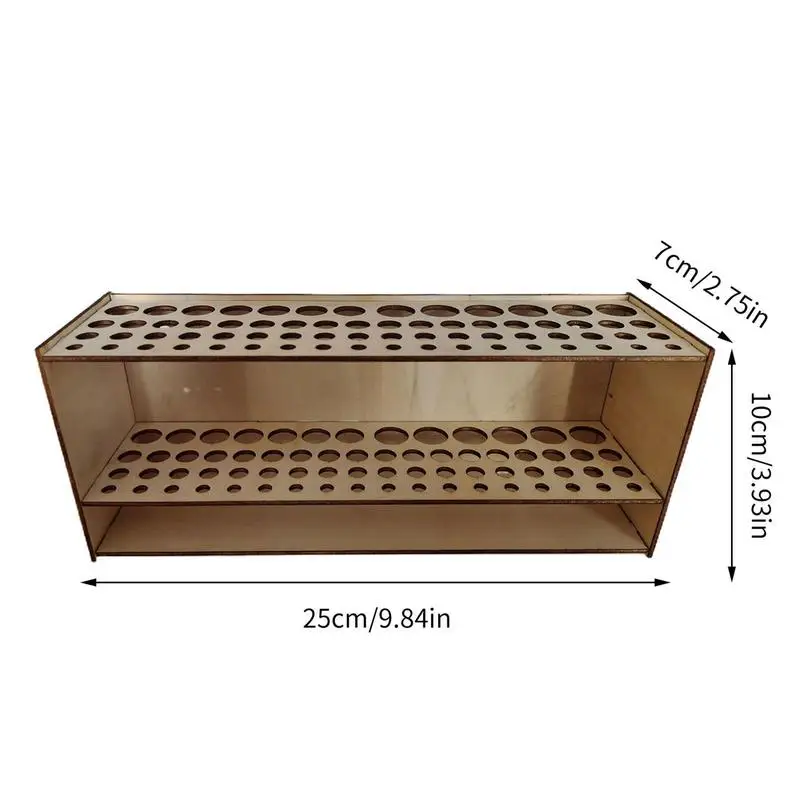 Paint Brush Holder 67 Hole Wooden Standing Desk Storage Rack Watercolor Tray Pencil