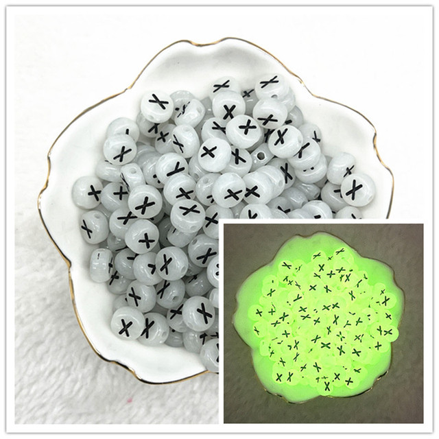 7x4mm A-Z Luminous Beads Letter Beads Acrylic Spaced Beads For Jewelry Making DIY Charms Bracelet