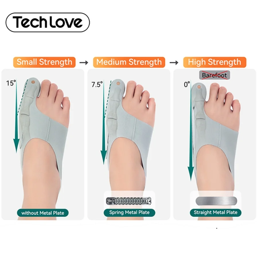 Tech Love Hallux Valgus Corrector Toe Straightener Adjustable Orthopedic Socks Relief Bunion Pain Feet Protector Foot Care Tools