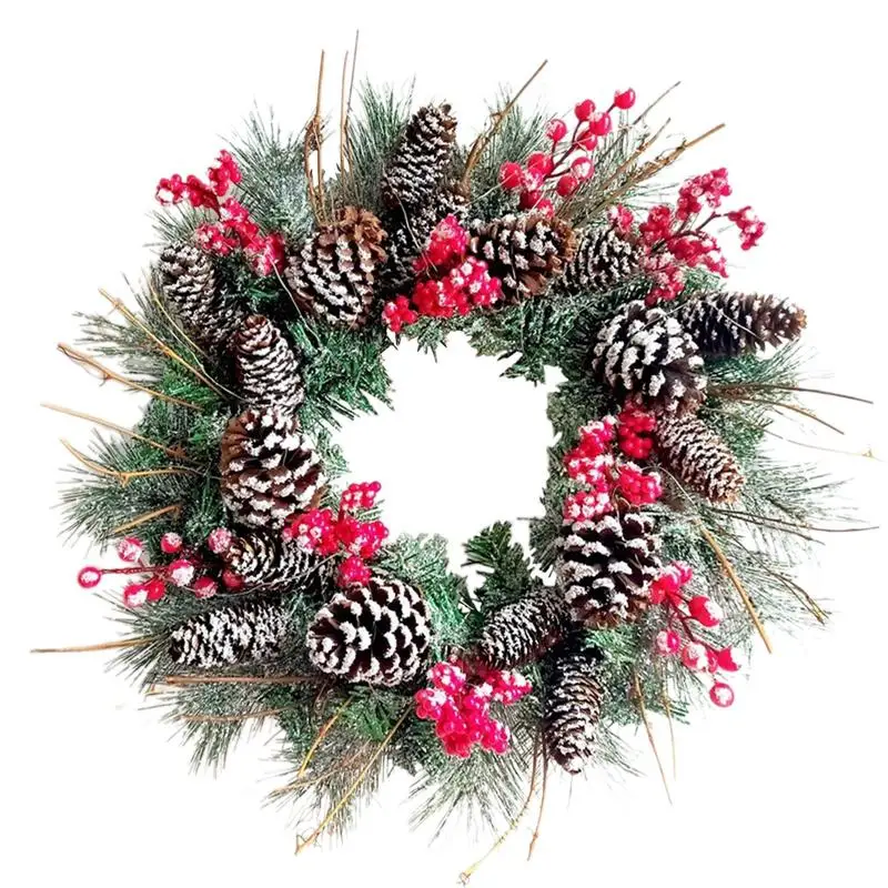 

Berry Wreath Artificial Winter Wreaths For Front Door Decorative Christmas Door Wreath Fall Wreath With Greenery Silver And Gold