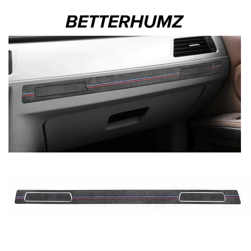 Car Interior Trim For BMW E90 E92 E93 Made of Alcantara Copilot Cup Holder Panel Cover Trim Strip M Performance Sticker Car Interior Accessories
