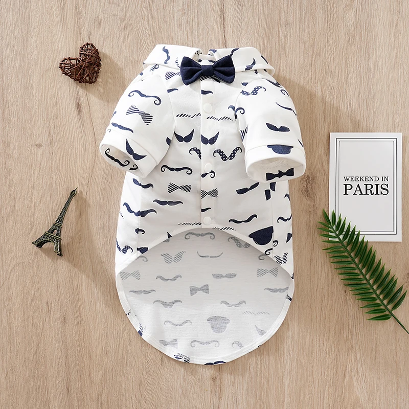 Puppy Dog Clothes Spring and Autumn Kitten Suit Handsome Pet Shirt Chihuahua Birthday Dress New Ins Style Corgi Teddy Bicho