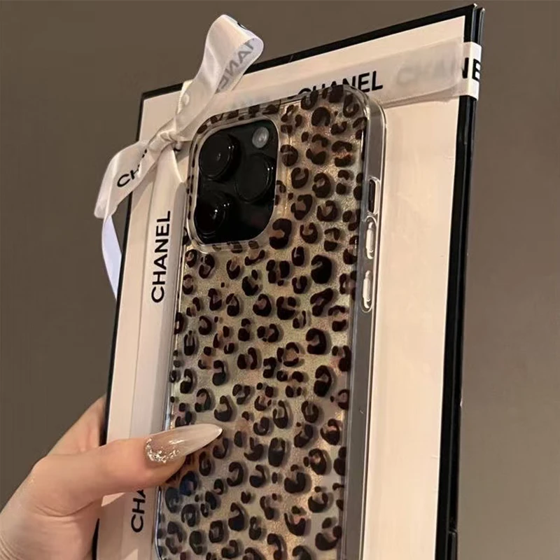 Luxury Stylish Leopard Print Shockproof Phone Case – Soft Back Cover