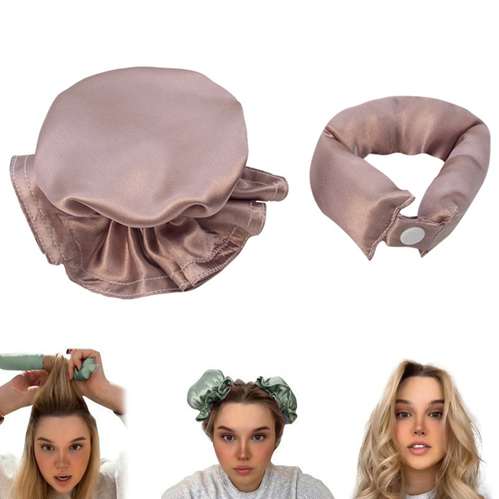 Lazy Heatless Curling Hair Rollers Curls No Heat Curler Blowout Flexi Rods Sleeping Headband hair cover styling tools for women
