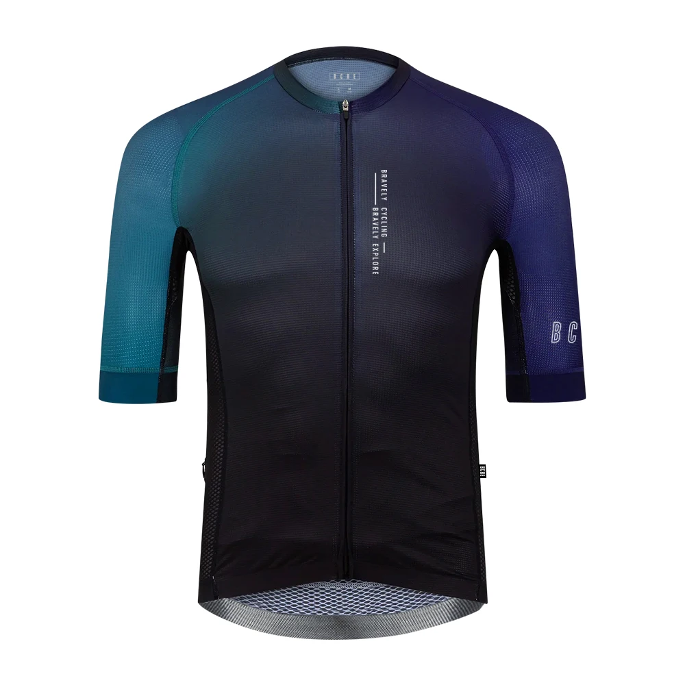 thumbnail image 1 of Nuevas camisetas de ciclismo BCBE de manga corta para hombre, ligeras, transpirables, de secado rápido, de tejido Pro Aero con protección solar UPF 50+, 1 of 5