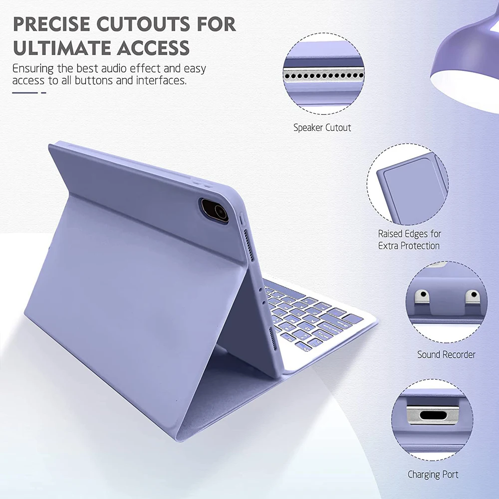 Premium Tablet Case with Detachable Keyboard and Pencil Holder, 9.7 Inch
