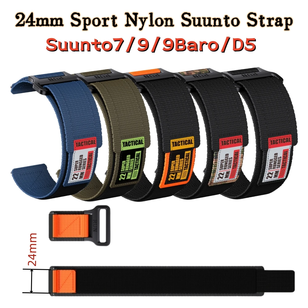 Soft Nylon Watch Strap, 24mm Sport Wristband Bracelet