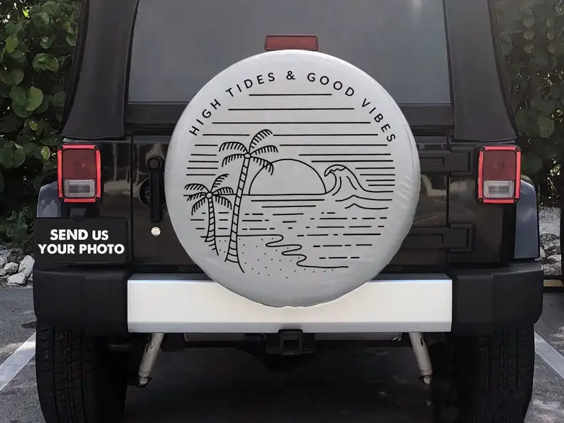 High Tides and Good Vibes Spare Tire Cover For Car Car Accessories, Custom  Spare Tire Covers Your Own Personalized Design, AliExpress