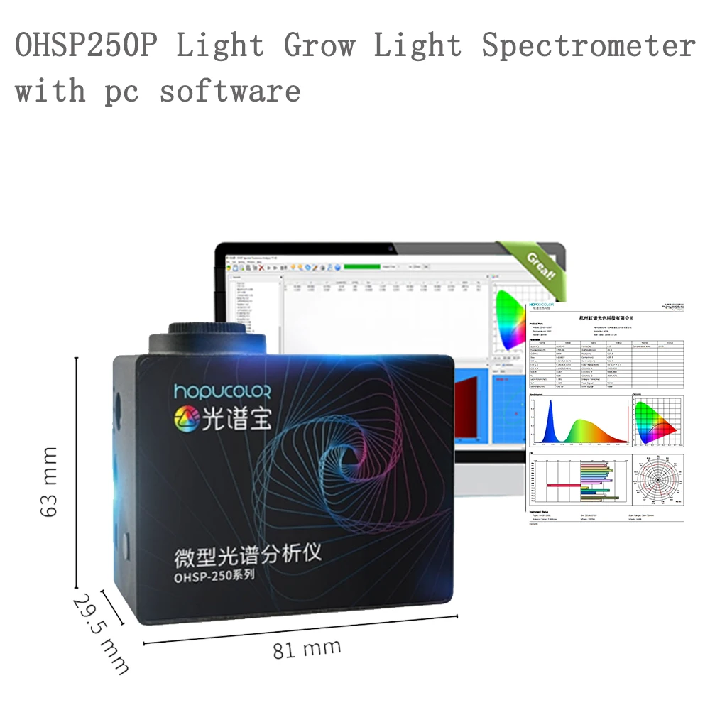 

Спектрометры Micro Par PPFD 350-800nm OHSP250P для освещения садоводства