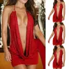 Womens Dresses Pole Dance Party Suit S-2XL hot Sexy Tight-Fitting Halter Neck Short Dress Hip Lingerie Breathable Woman Clothing 4