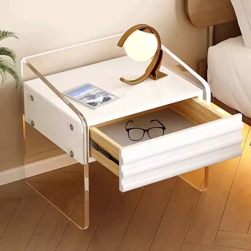 

Bedroom Bedside Nightstand Glass Nordic Modern Home Small Nightstands Corner Cabinet Table Mesa De Cabeceira Wooden Furniture