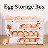 Household Automatic Rolling Egg Storage Box Kitchen Refrigerator Side Door Egg Preservation Rack Egg Boxes 4 Layer Eggs Storage 4