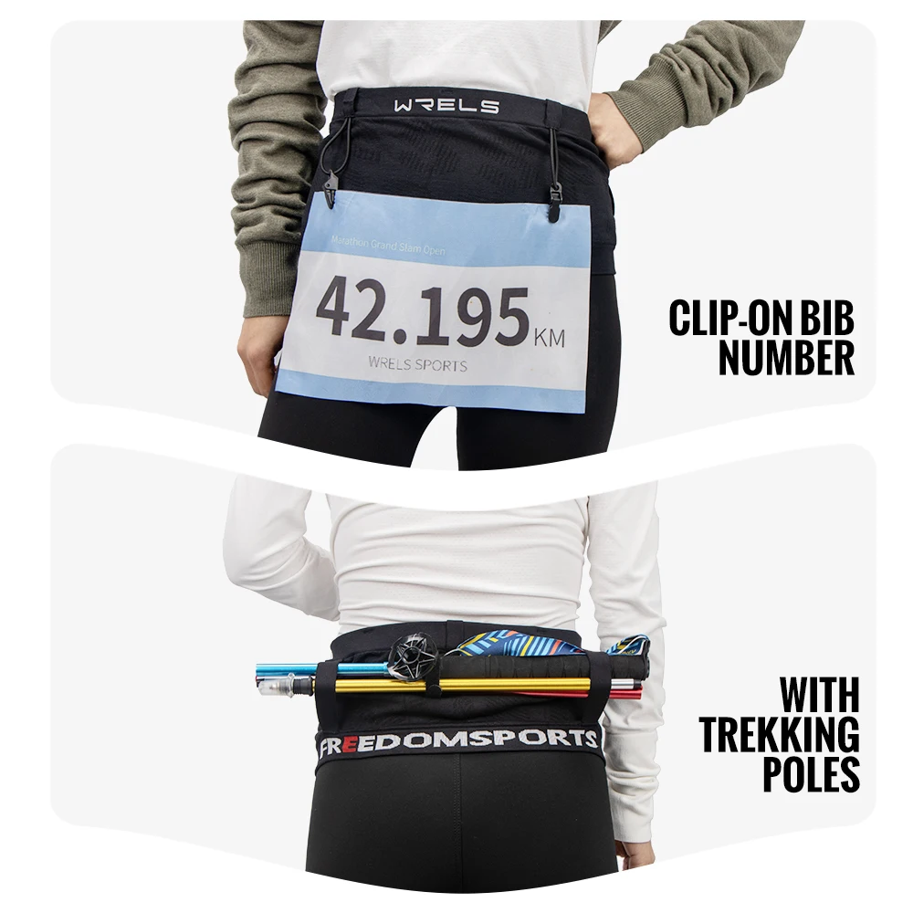 WRELS Woven Elastic Sports Waist Bag Pack Belt Hydration Waist Pack Ultralight Waist Bag Phone Holder for Outdoor Trailing Run 3