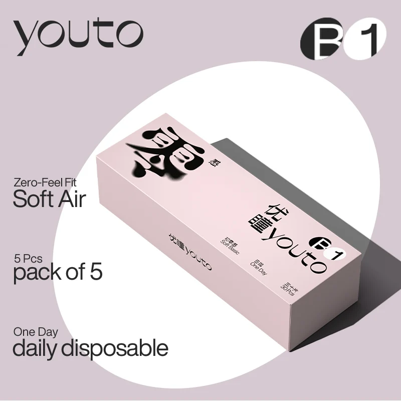 Youto Prescription Daily Disposable Contact Lenses 55% Moisture UV Protection, Daily lenses for sensitive eyes Hygiene 10Pcs