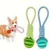 S45e9adec7d184346a7c2c698464d131dK.jpg Pet Chew Toy Ball 12-Pack - Braided Rope Dog Toys, Dental Cleaning, Treat Dispenser, Fetch & Tug Play, for Small/Medium Dogs (As