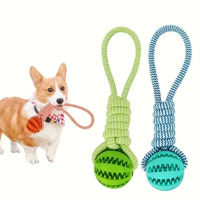 S45e9adec7d184346a7c2c698464d131dK.jpg Pet Chew Toy Ball 12-Pack - Braided Rope Dog Toys, Dental Cleaning, Treat Dispenser, Fetch & Tug Play, for Small/Medium Dogs (As
