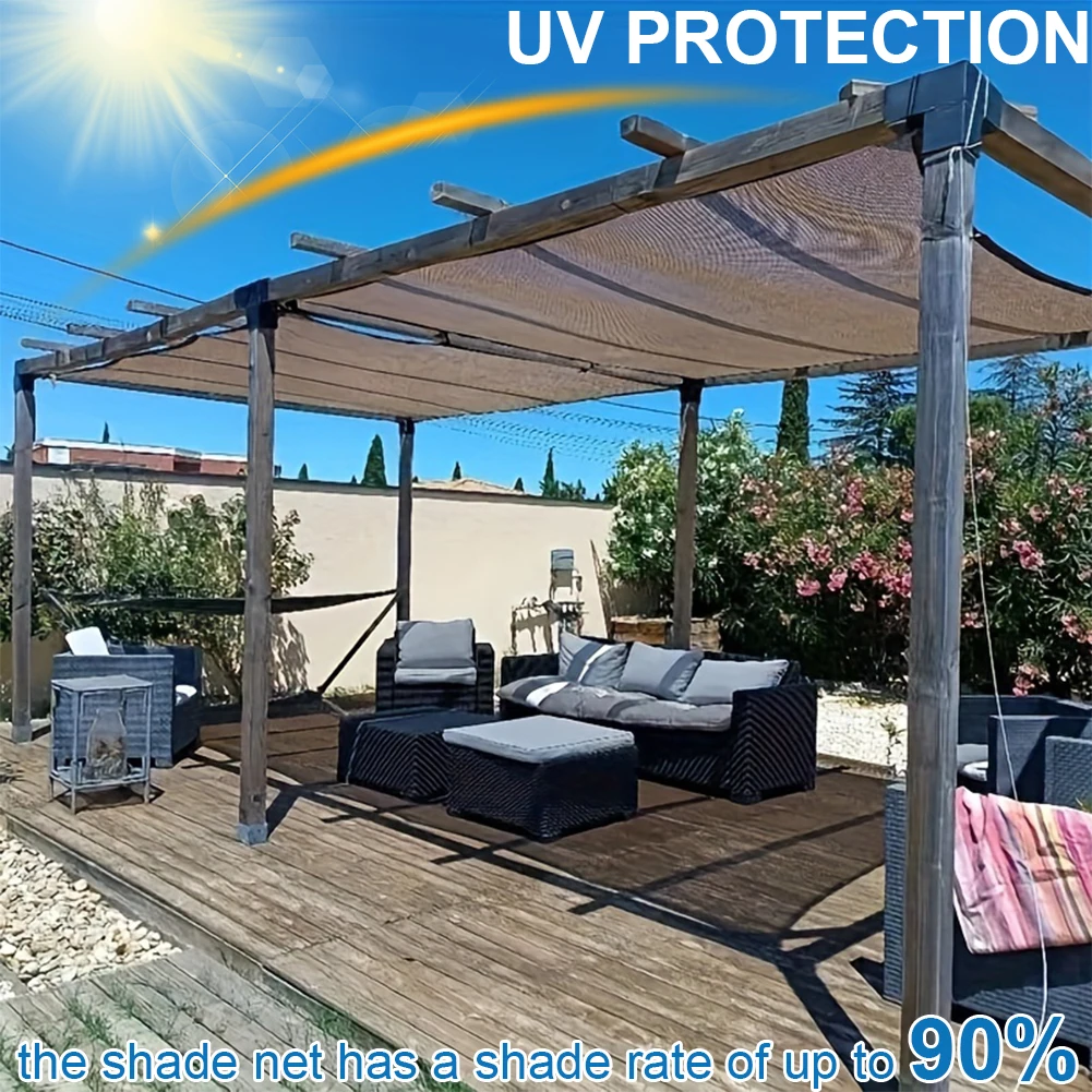 2x3m/3x4m Sun Shade Sail Rectangle HDPE Sunshade Net Grommets Shade Mesh Canopy Greenhouse Plant Pergola