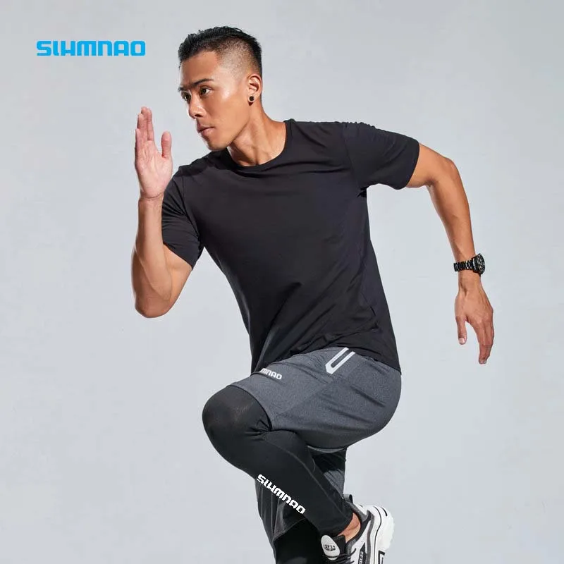 Summer Tight Sports Pants Fake Two Piece Men's Training and Fitness Pants Elastic Quick Drying Summer Running