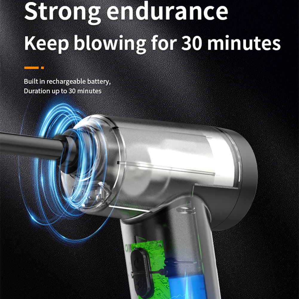 50000PRM Cordless Air Blower with Light Portable Air Blower Rechargeable Handheld Dust Blower for Computer Keyboard 5