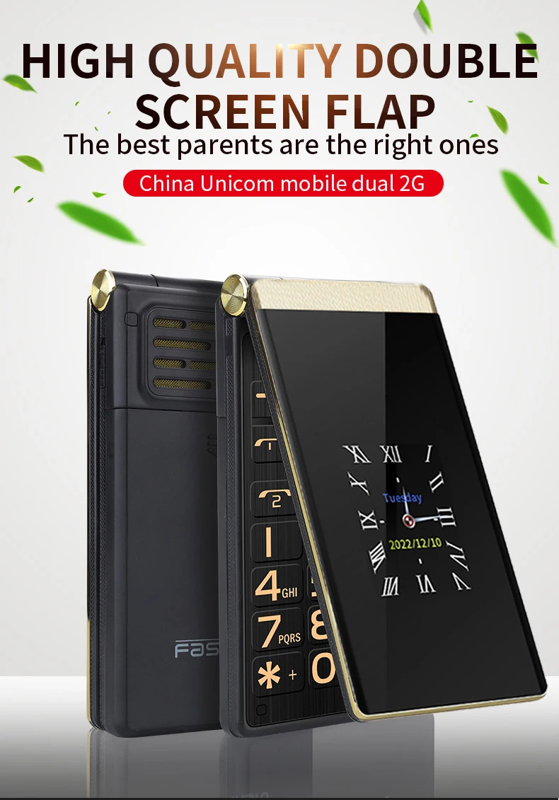 Yeemi M1 Feature Phone Big Push-Button 2G Flip Phone Dual Display Mobile Phones Arabic Hebrew Russian Keyboard Cellphone On Sale