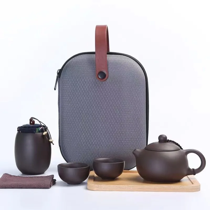 Teaware Chinese Tea Set Portable TeaCaddy Travel Teapot Set All In Travel Bag Pot Tea Tea Ceremony Tools