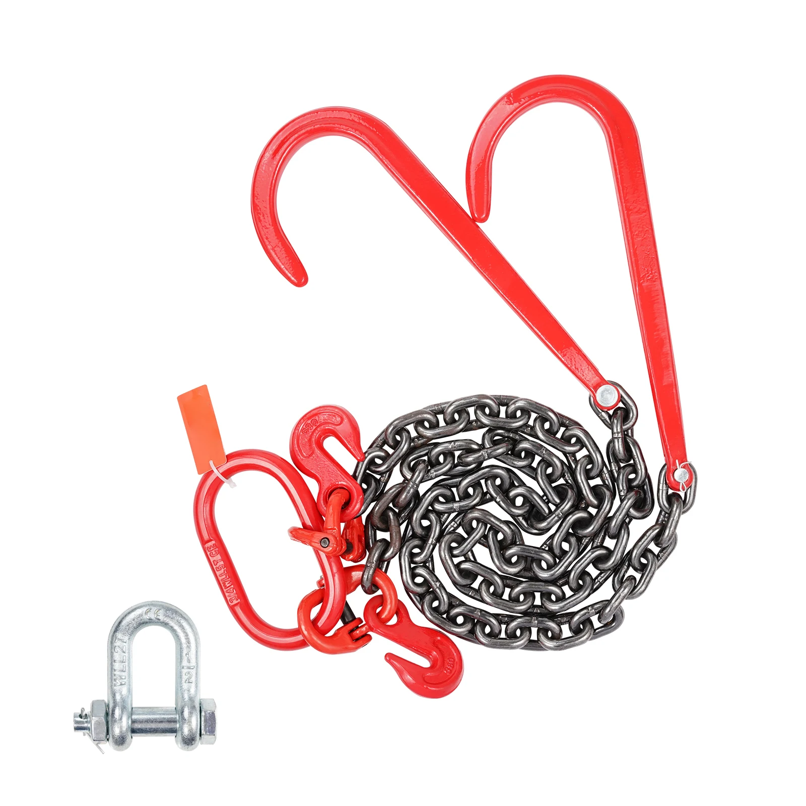 Galvanized Steel Towing Bridle Chain with J Hooks for Flatbed Trailers