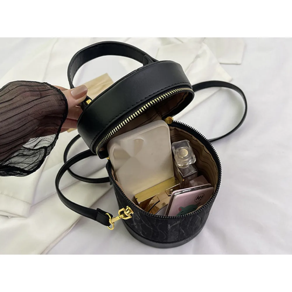 Piccola borsa a secchiello cilindrica di alta qualità per le donne, estate 2024, alla moda e versatile_voghion.com