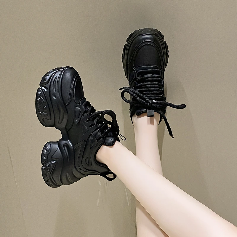 Aphixta Women Platform Sneaker Boots Brown Lace Up Autumn Winter Women Shoes Thick Botton Sole Boots Fashion Casual Shoes