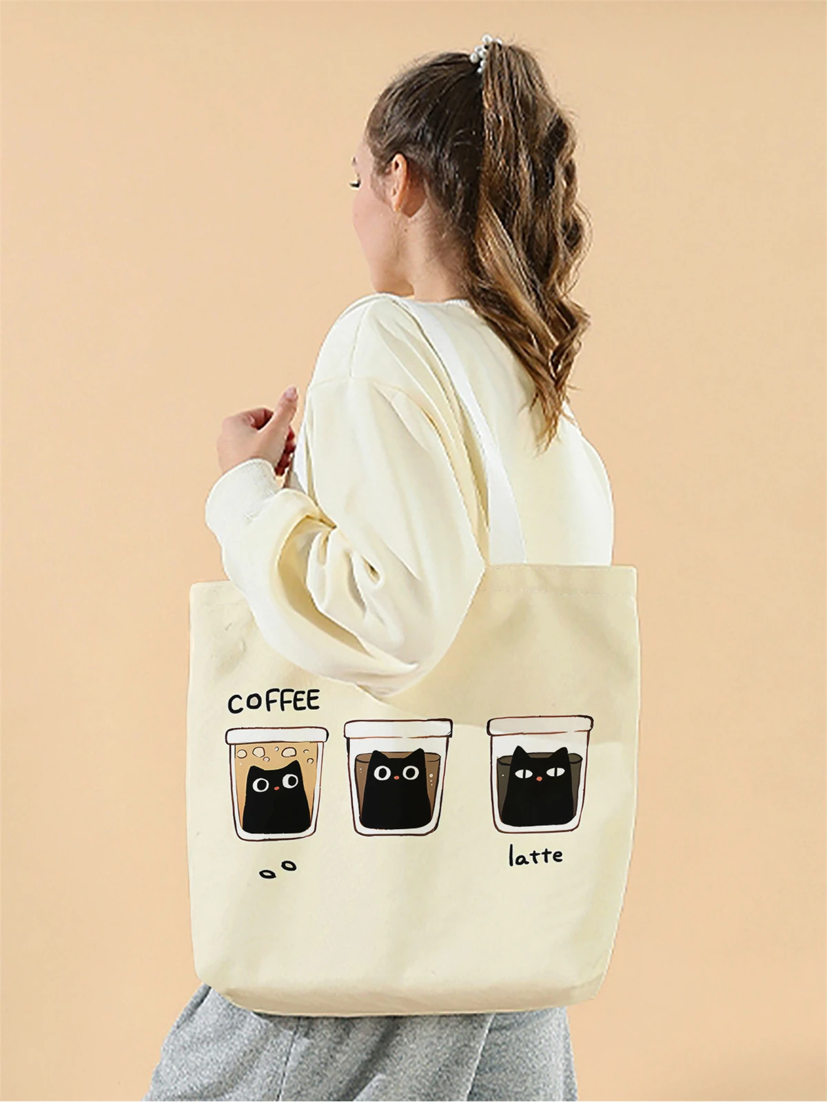 1pc,Three Small Handbags, Reusable Fashion Handbags, Multi functional Handbags, Printed Canvas Shopping Bags