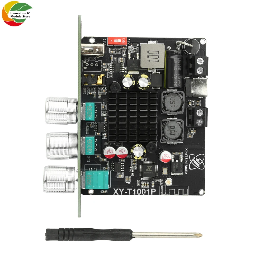DC 12-24V T1001P 모노 100W BT 오디오 앰프 고주파 및 저주파 조정 가능 TWS 트루 와이어리스 TPA3116 앱 지원