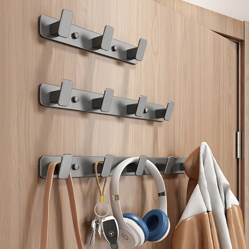 ABS Black Hook Bathroom Towel Hook Living Room Door Back Clothes Simple Black Storage To Save Space