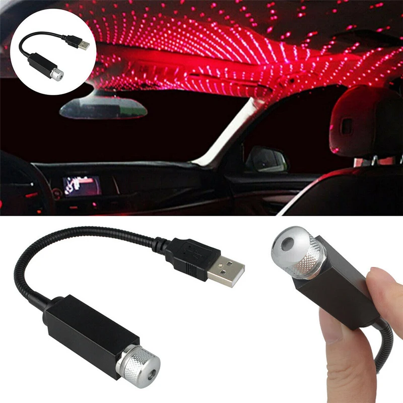 LED Car Roof Star Night Light Projector Atmosphere Galaxy Lamp USB Decorative Adjustable For Auto Roof Room Ceiling Decoration