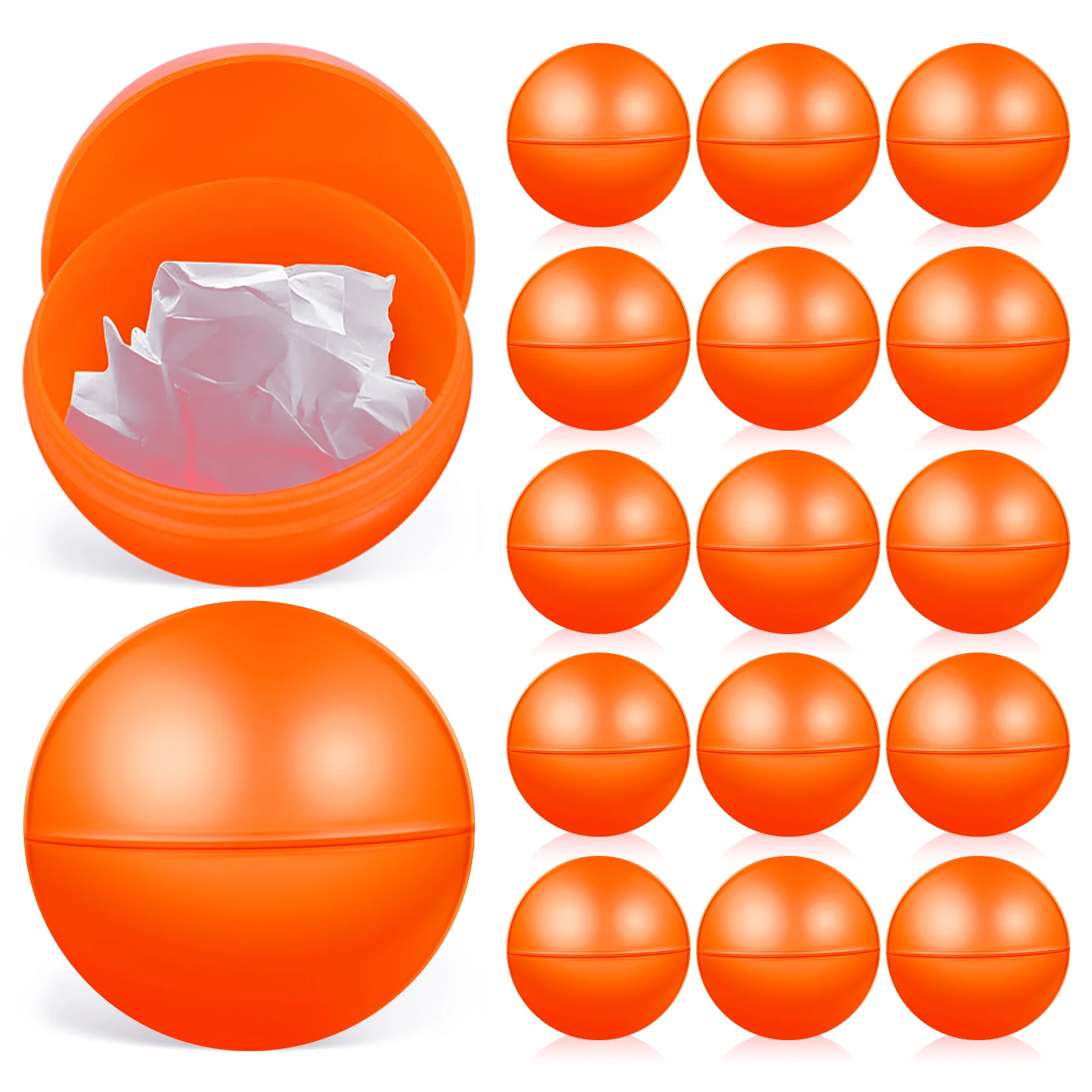 

Lottery Balls Raffle Bingo Plastic Hollow Party Activity Openable Ball Props Supplies Orange