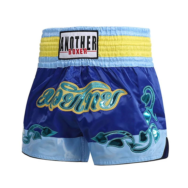 Boxing Shorts Women Child Men's Muay Thai Shorts Stylish Satin BJJ MMA Clothes Gym Grappling Cage Fight Kickboxing Pink