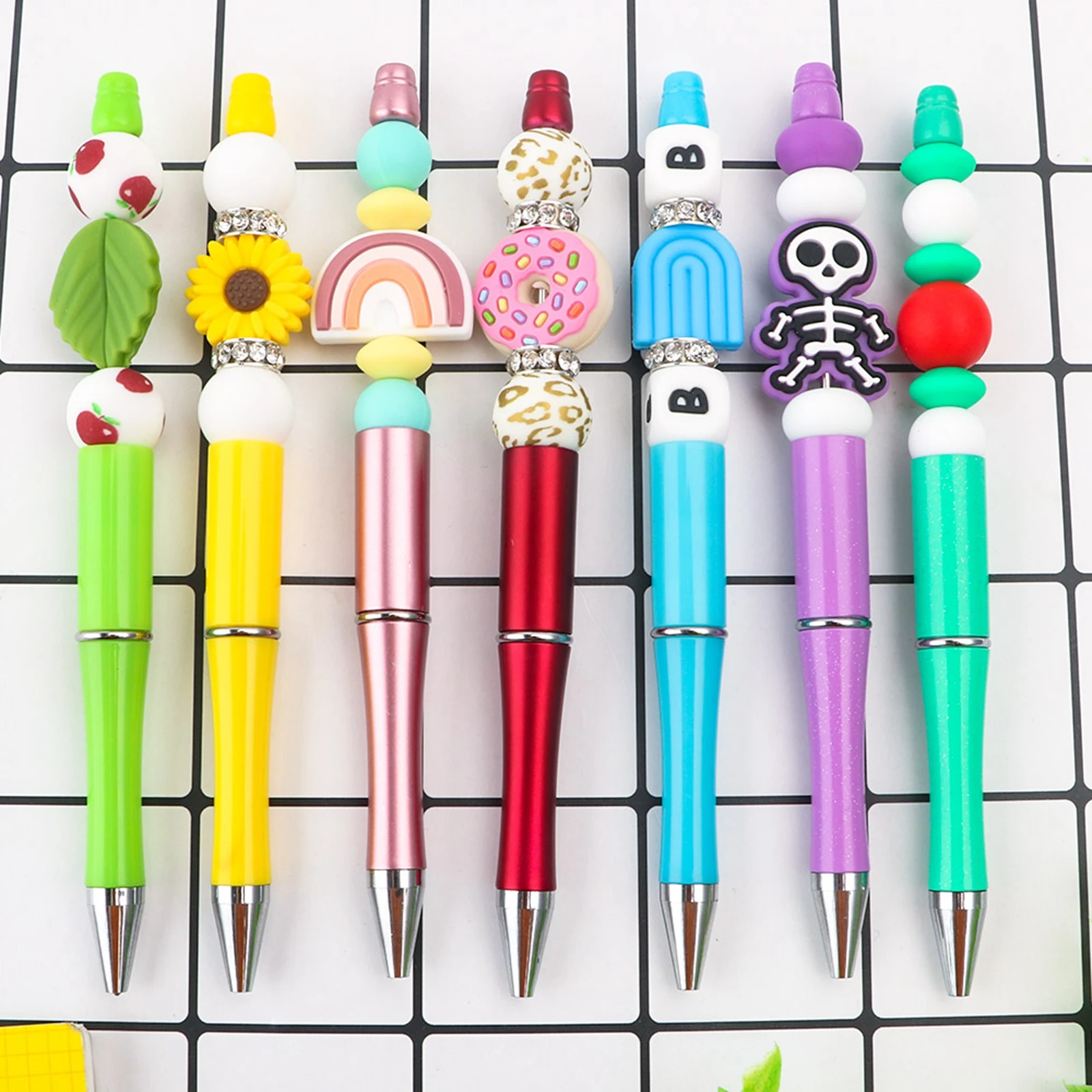 5 Pieces Ballpoint Pens Cute School Writing Supplies Black Ink Beadable Pens  for Classroom Journaling Graduation Students Draw - AliExpress