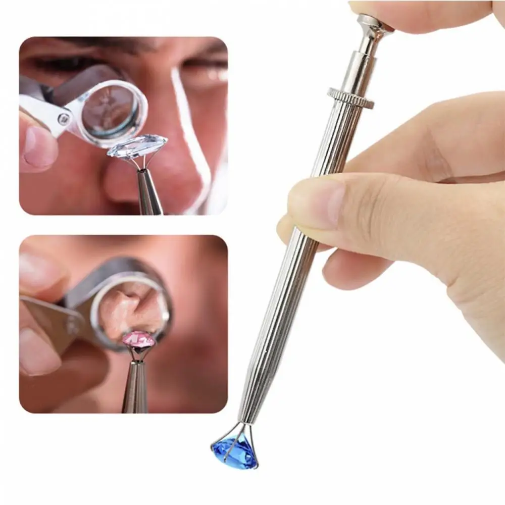 4 Claws Stainless Steel Pick-up Tool precision tweezers tweezer tool For IC Chips Gems Pearl Long Gemstone Beads Holder Tweezers