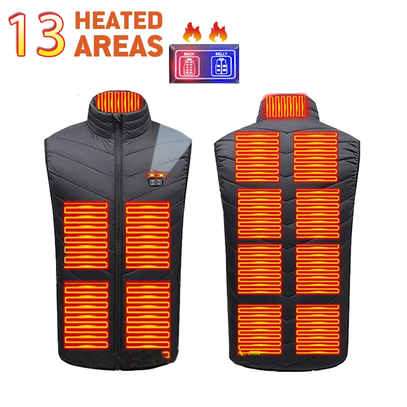 thumbnail image 1 of Chaleco calefaccionado de 21 zonas para hombre y mujer, chaqueta calefactable con USB, ropa térmica, chaleco de caza, chaqueta calefactora de invierno, tallas M a 6XL, 1 of 5
