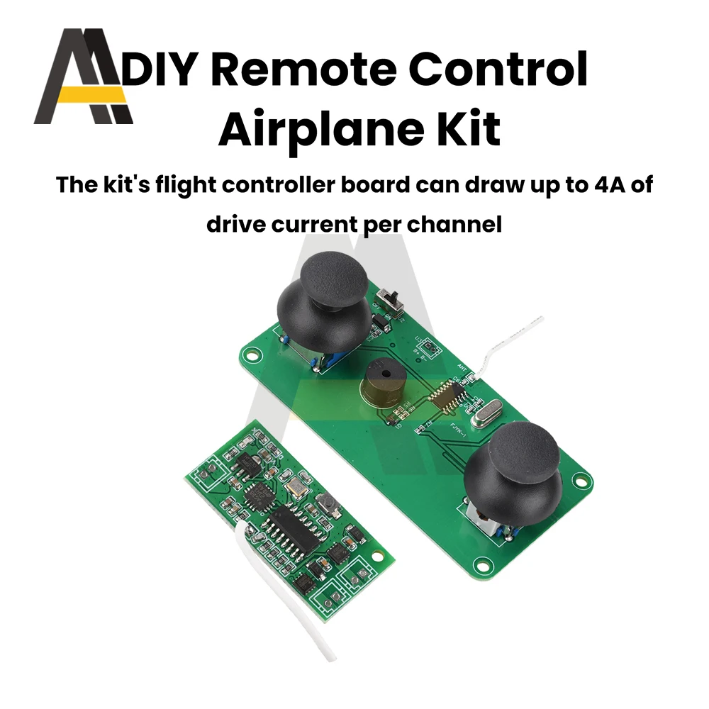 Détail des soudures et composants du kit carte contrôle vol RC 4A pour planeur DIY, portée 100m
