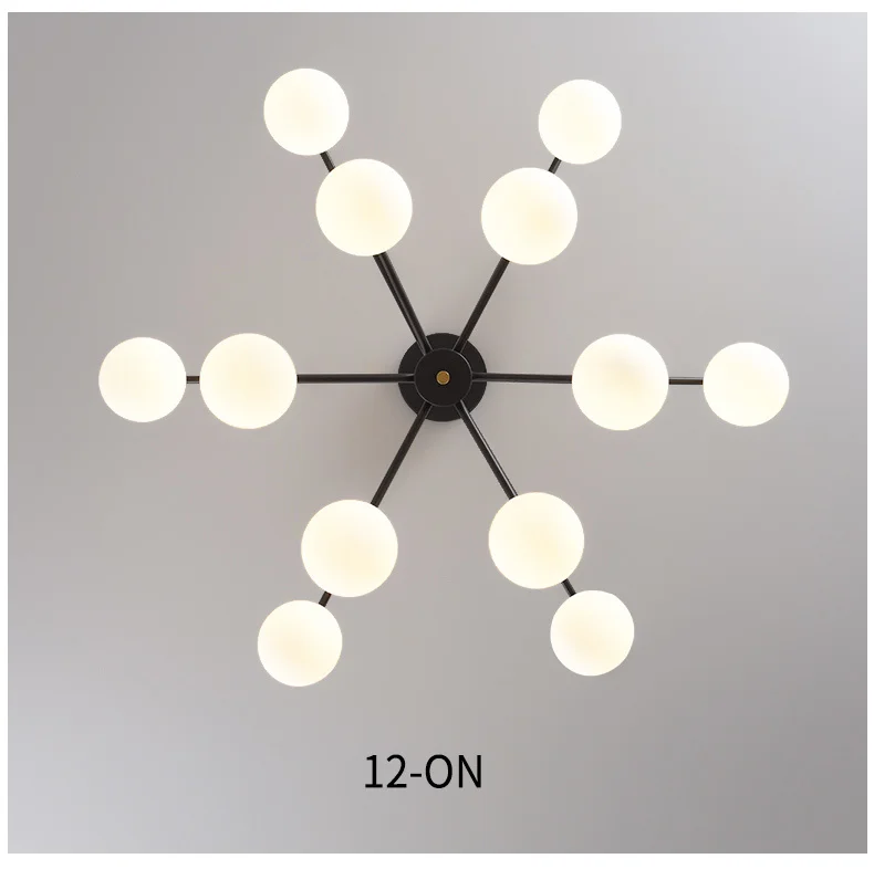 dining room light fixtures Modern light luxury chandelier living room iron glass creative simple bedroom multi-head pendant lamp led chandelier