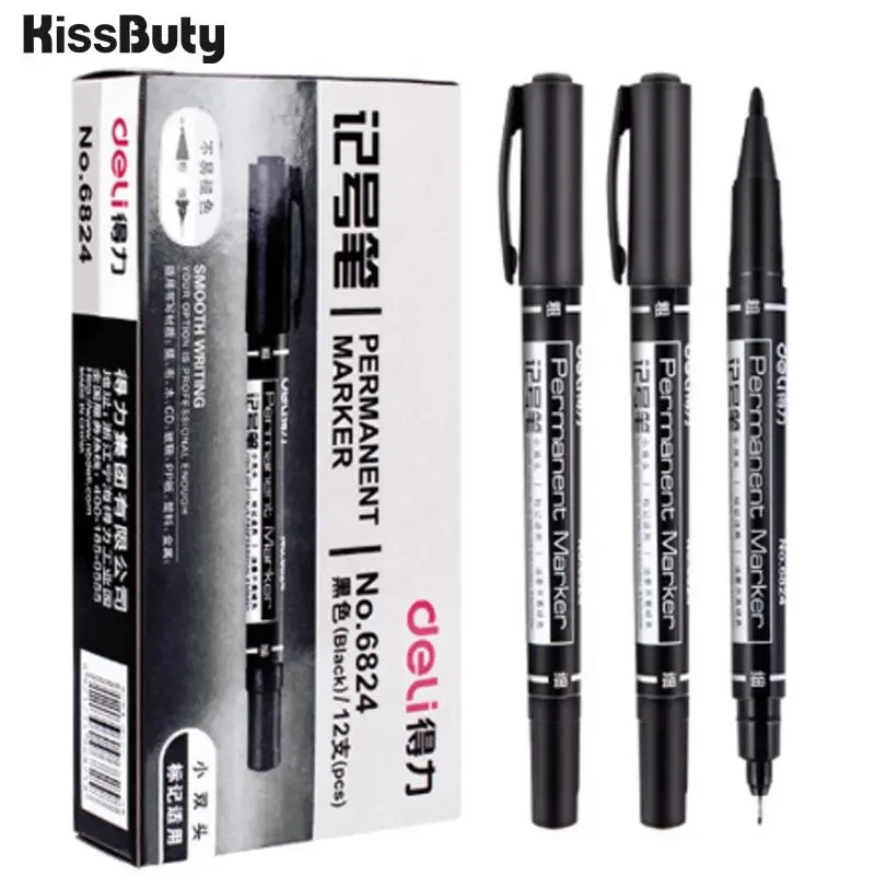 9pcs/Set Permanent Paint Marker Pen Oily Waterproof Black Pens for