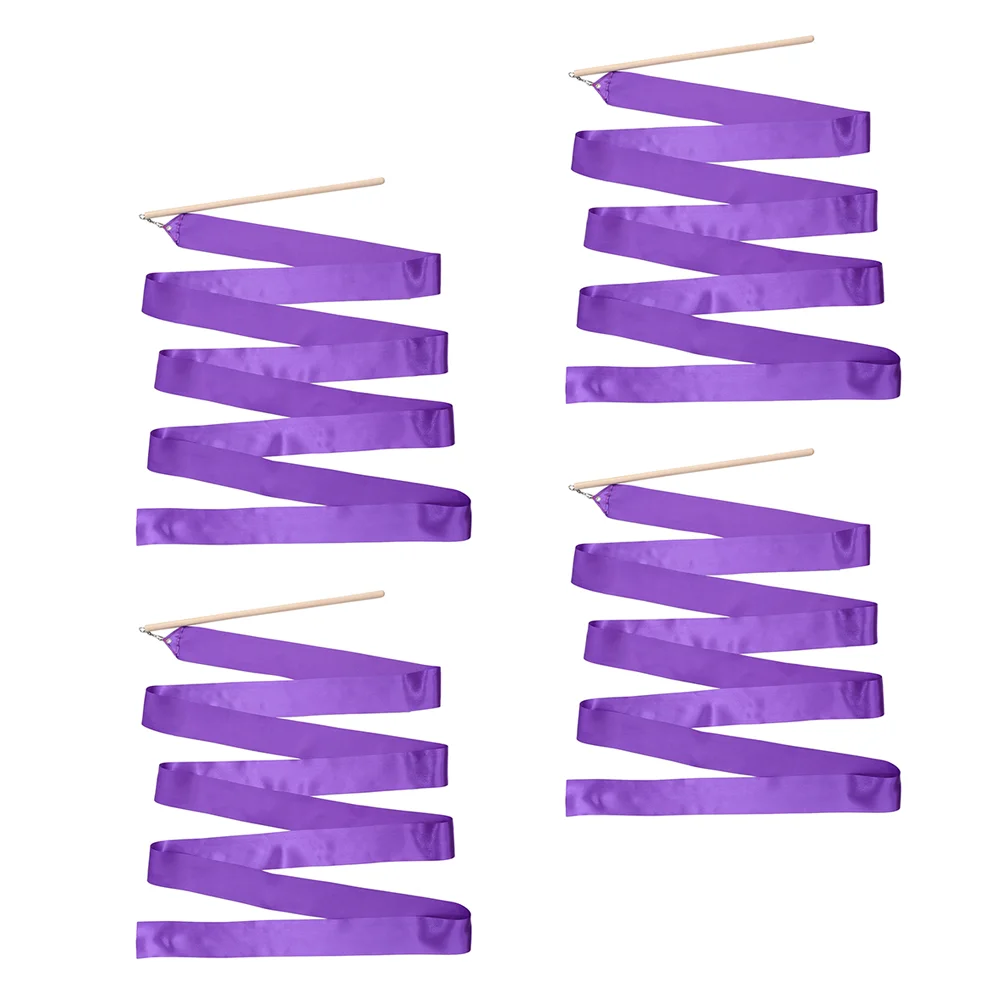 

4Pcs Dance Ribbons Streamers Rhythmic Dance Ribbons Gymnastics Ribbon Streamers Dancing Streamers Rotating for Artistic Dancing