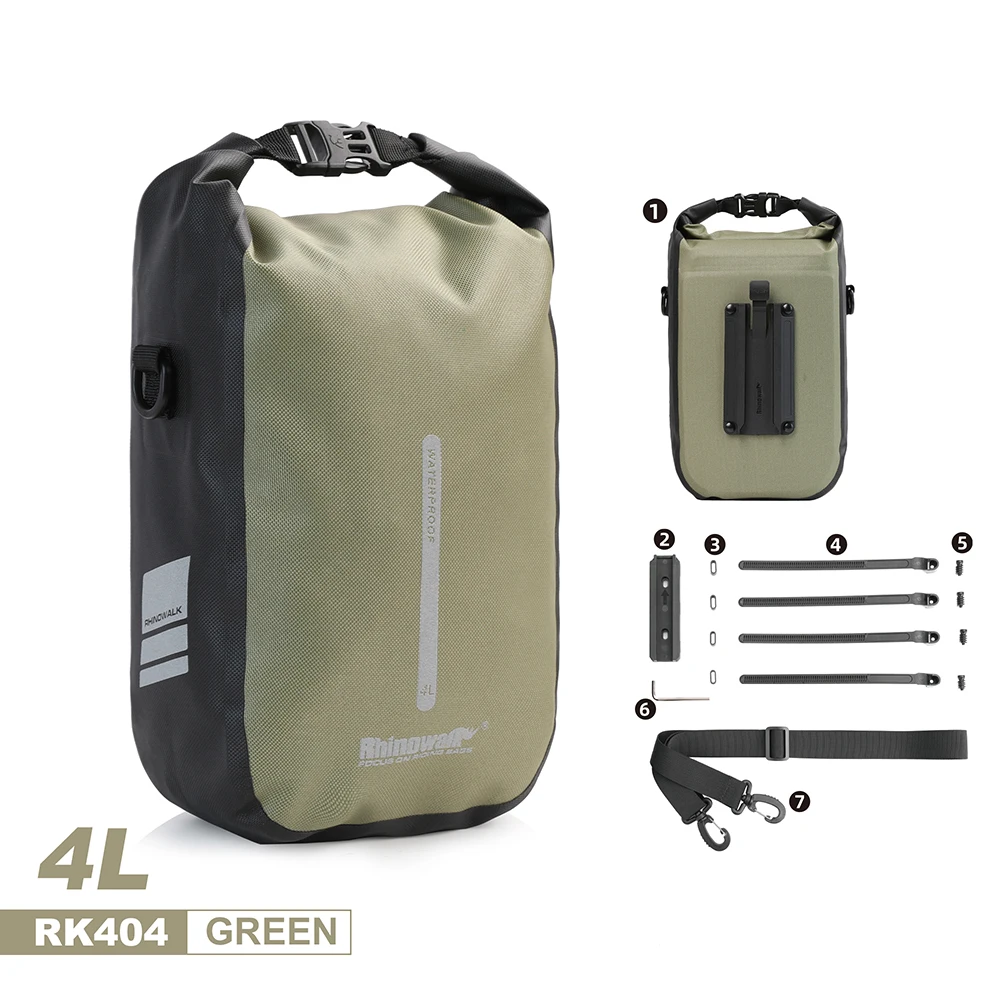 新品❣ 自転車フォークバッグ ラック不要 ワンタッチ 完全防水取付具付6Lペア Uinowalk-バイクフォーク用防水バイクバッグ,ジーンズ用クイック