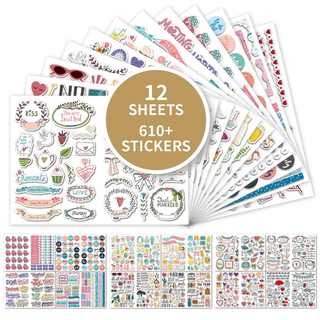 4Sheets/78pcs Baby Scrapbook Stickers for Photo Albums Envelopes