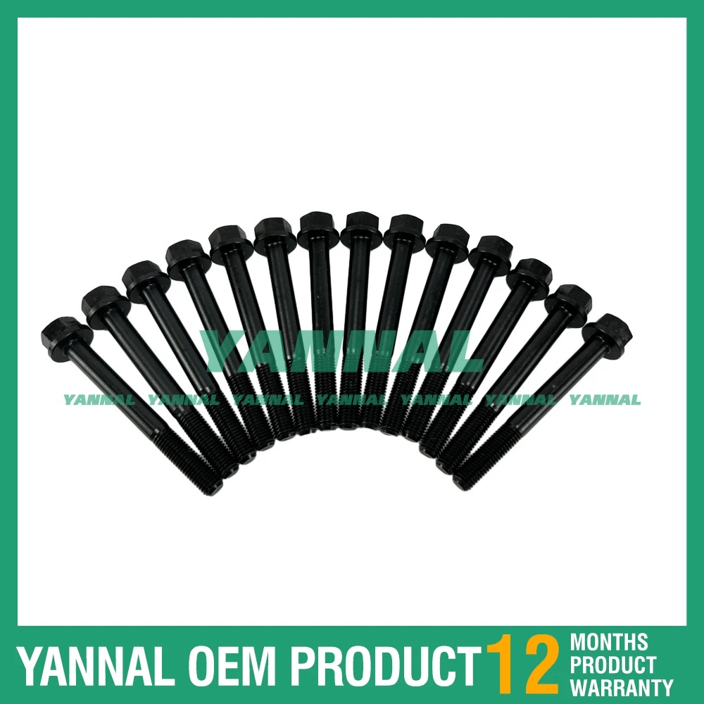

1 Set Cylinder Head Bolt 119515-01200 For Yanmar 3TNV70 Excavator Engine Parts